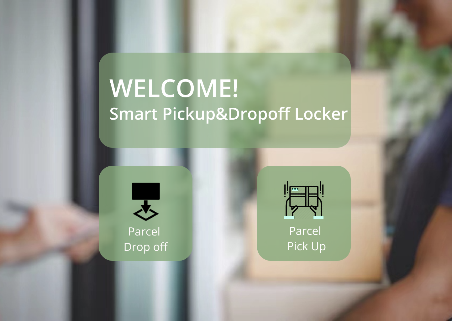 welcome_page for Smart Parcel Pickup and DropOff Locker System